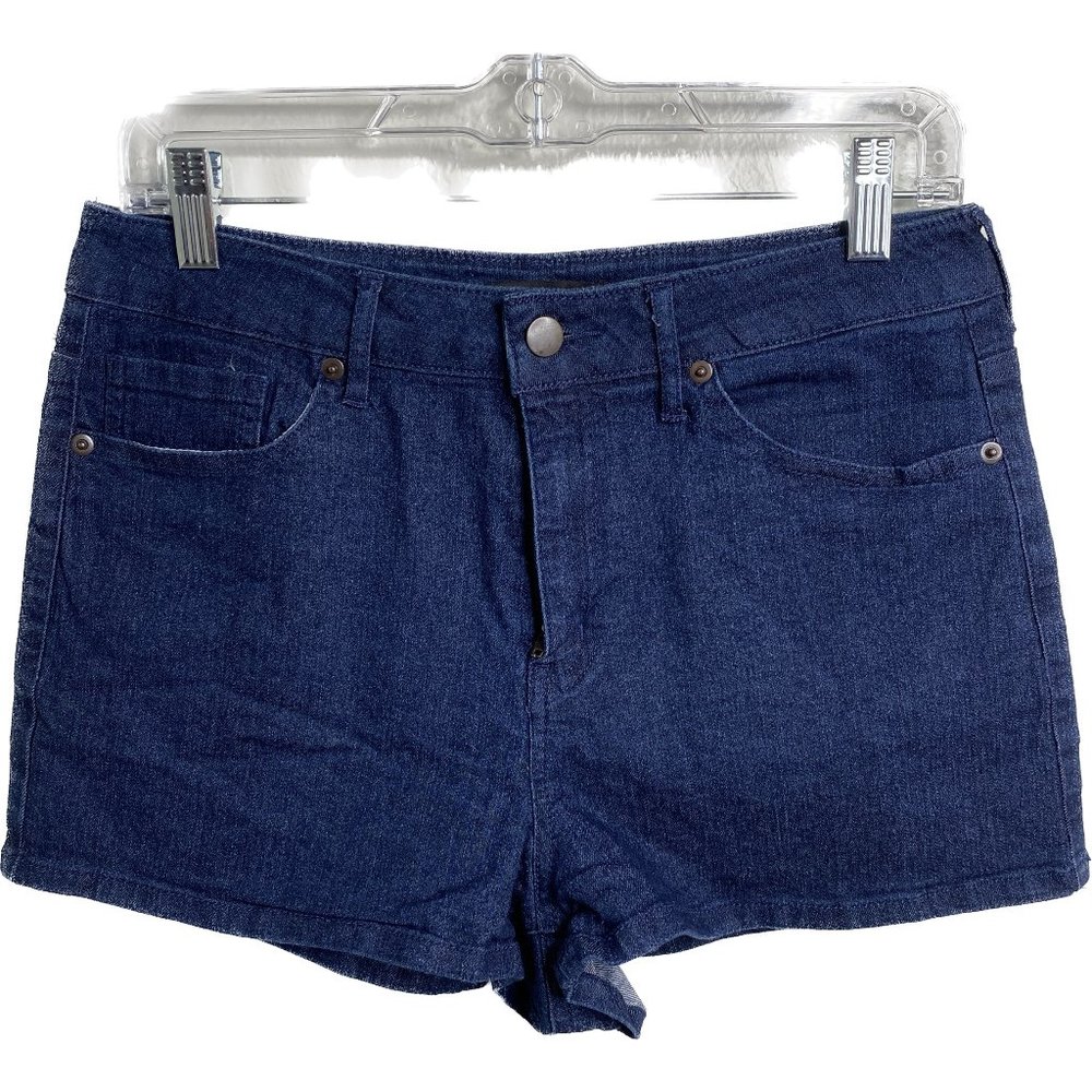Forever 21 Essential Dark Blue High Rise Denim Jean Short Shorts Womens Size 31